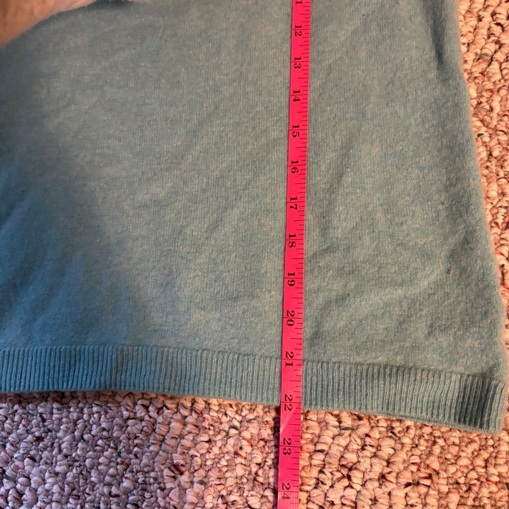 100% Cashmere Talbots Petites Pure Cashmere Crewneck Sweater Aqua Blue Size MP - Picture 5 of 7
